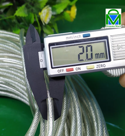 Strong Metal Rope Rubber Coated PVC for Submersible Pump, Cradle, Laundry Clothesline, Curtain wire
